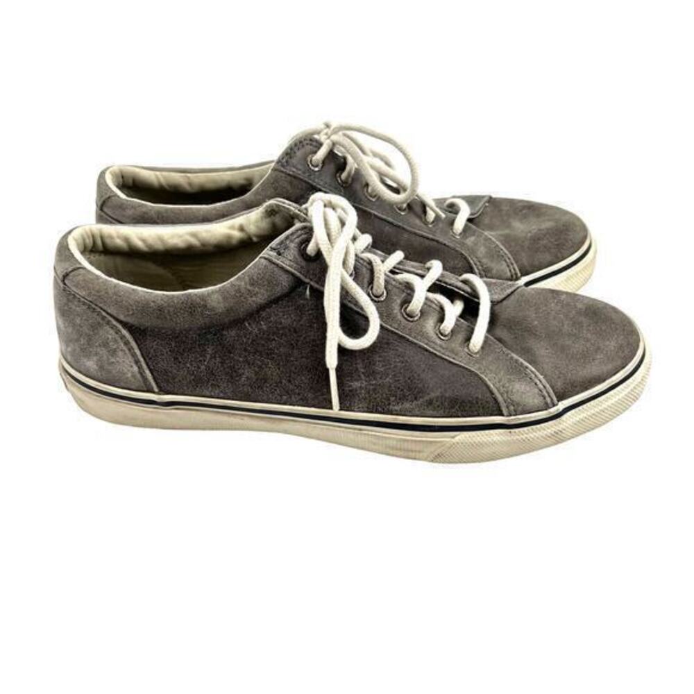 Sperry Top Sider gray men's low top leather lace up sneaker casual size 12